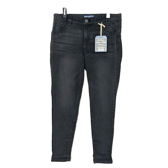 NEW Democracy Ab Technology Skinny Jeans Plus Size 16W Washed Out Black Ankle - Picture 1 of 10